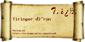 Tiringer Áron névjegykártya