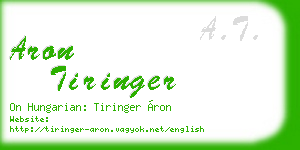 aron tiringer business card